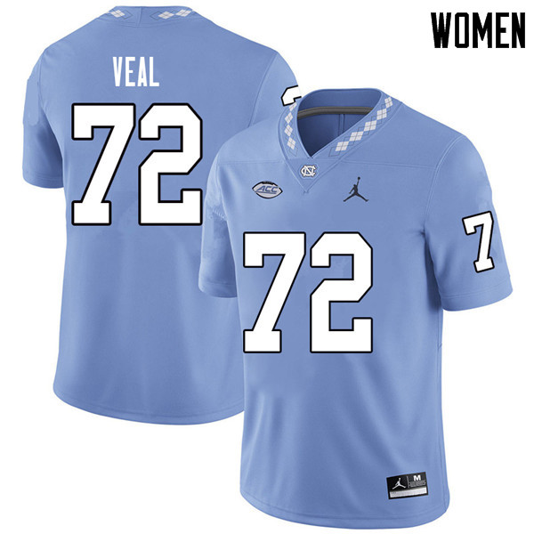 Jordan Brand Women #72 Mason Veal North Carolina Tar Heels College Football Jerseys Sale-Carolina Bl